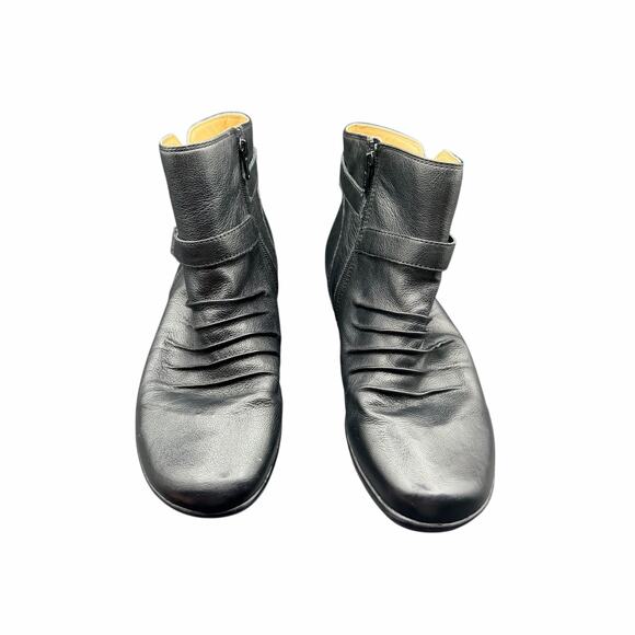 Naturalizer Cassini Black Leather Ankle Boots N5 Comfort Zip 9.5M - Picture 3 of 12